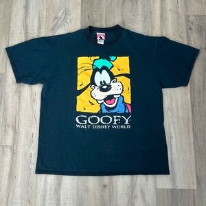 Vintage 1990’s Goofy Walt Disney World Shirt XL Black Made in USA